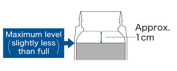 Maximum level (slightly less than full)